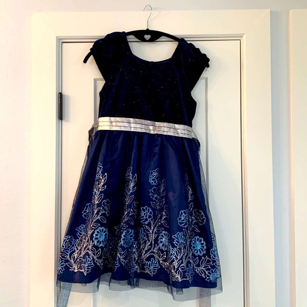 Navy and silver party dress